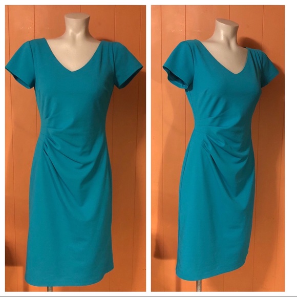 Ann Taylor Dresses & Skirts - Ann Taylor Short Sleeves Teal Dress, Size 4